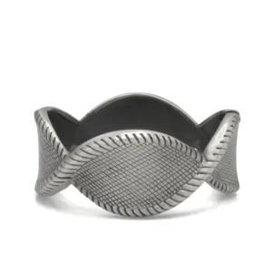 GOLD OXIDIZED TWISTED NET DESIGN HINGED BRACELET #FW-B9060S