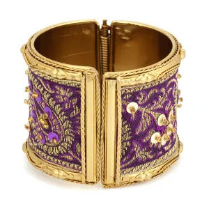 GOLD PURPLE INDIAN HINGED BRACELET #B2225290 DRK PURPLE (14th FL)