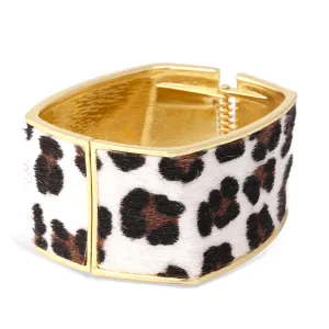 GOLD SQUARE ANIMAL PRINT HINGED  BRACELETS #SC342-0823-04 GLD (UB1)