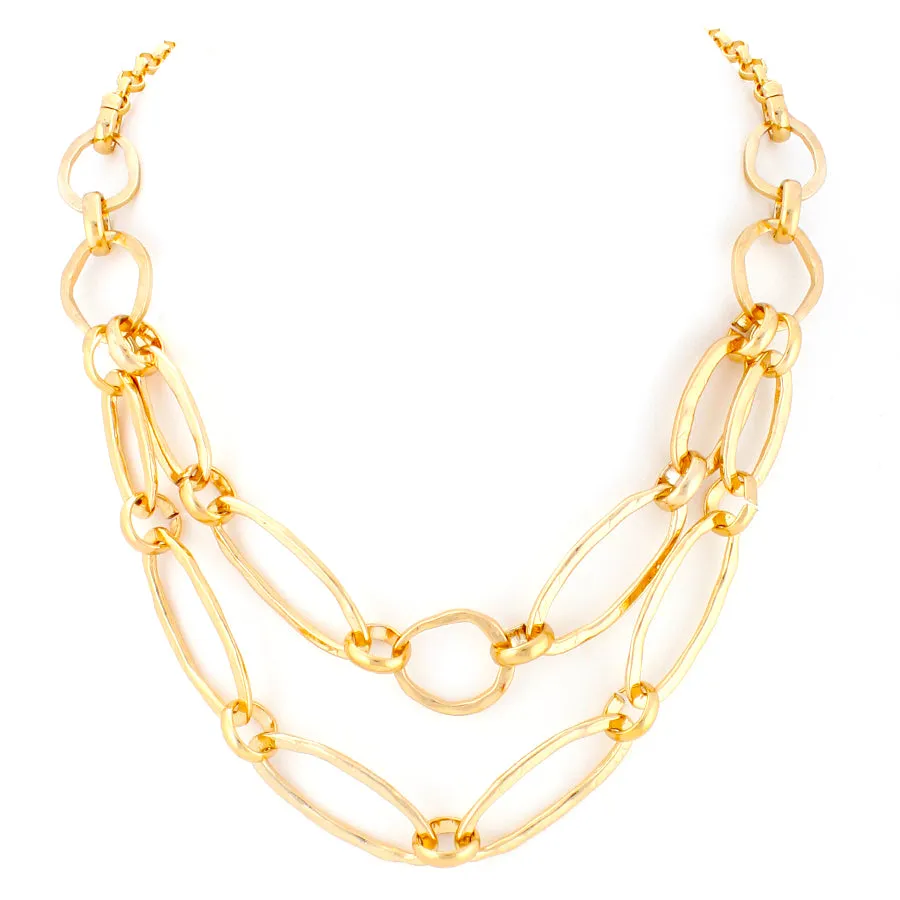 GOLD-TONE METAL LINL NECKLACE  #FW1403626 (AF11)