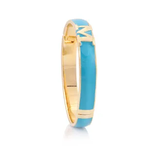 GOLD-TURQUOISE M FOR MARVELOUS HINGED BRACELET  #SA-9850
