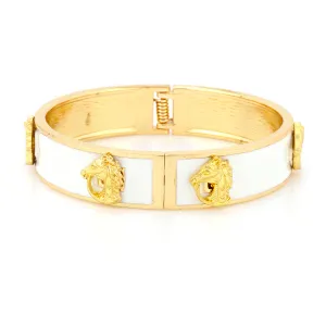 GOLD-WHITE HORSE HINGED BRACELETS   #FW1404140 (EF3)