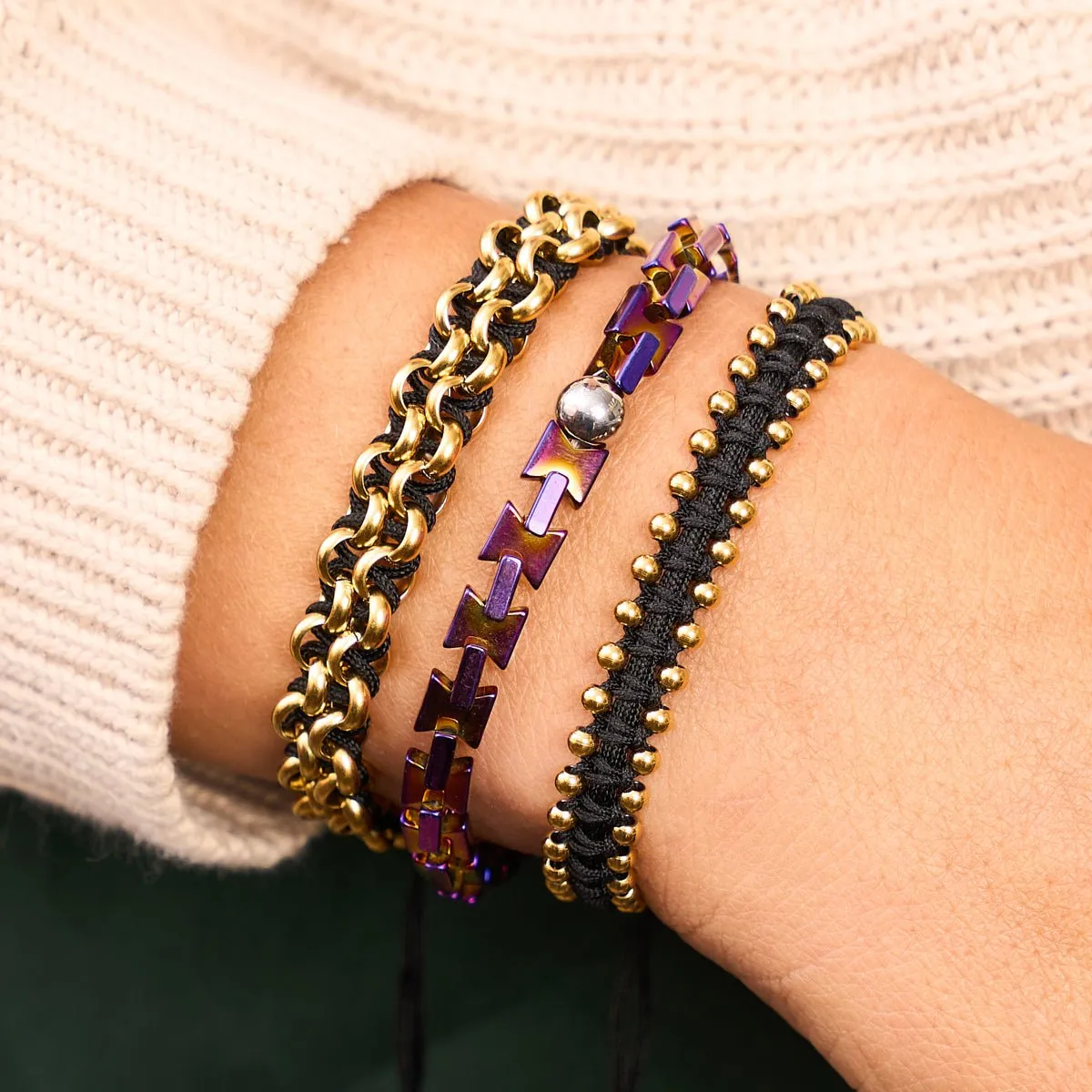 Gold x Black | Friendship DOT Bracelet