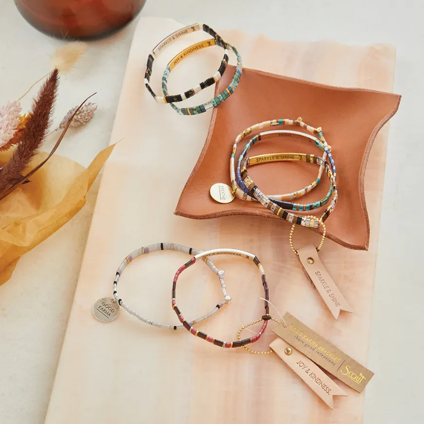 Good Karma Miyuki Bracelet | Joy & Kindness - Marine/Gold