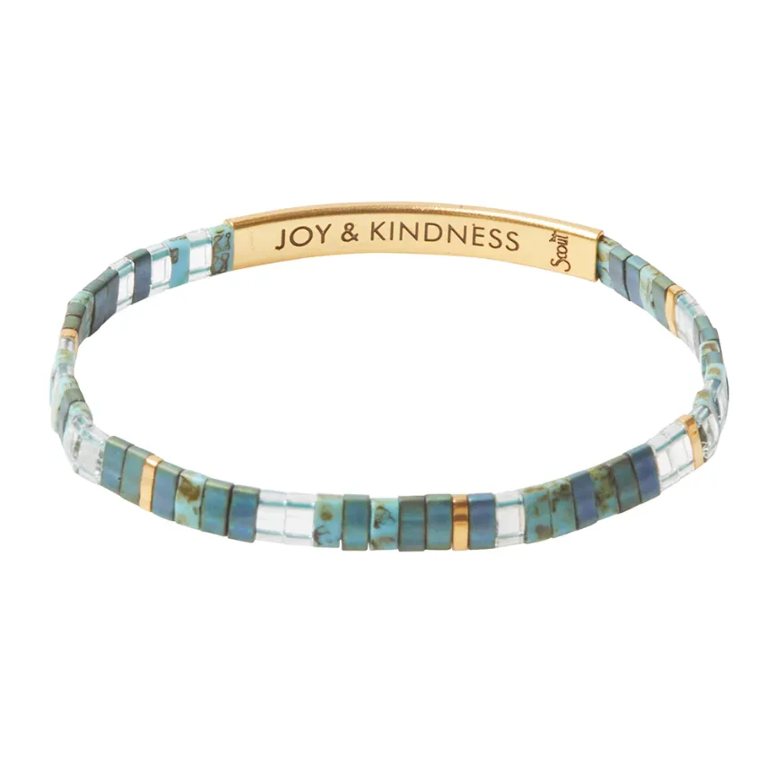 Good Karma Miyuki Bracelet | Joy & Kindness - Marine/Gold