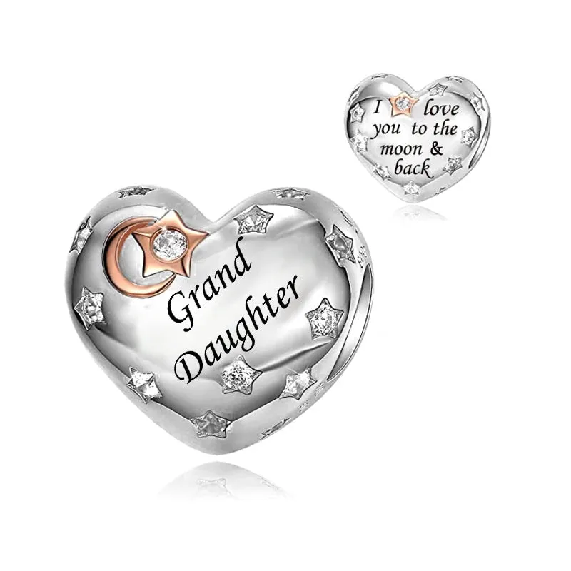 Granddaughter Love Heart Dangle Charm