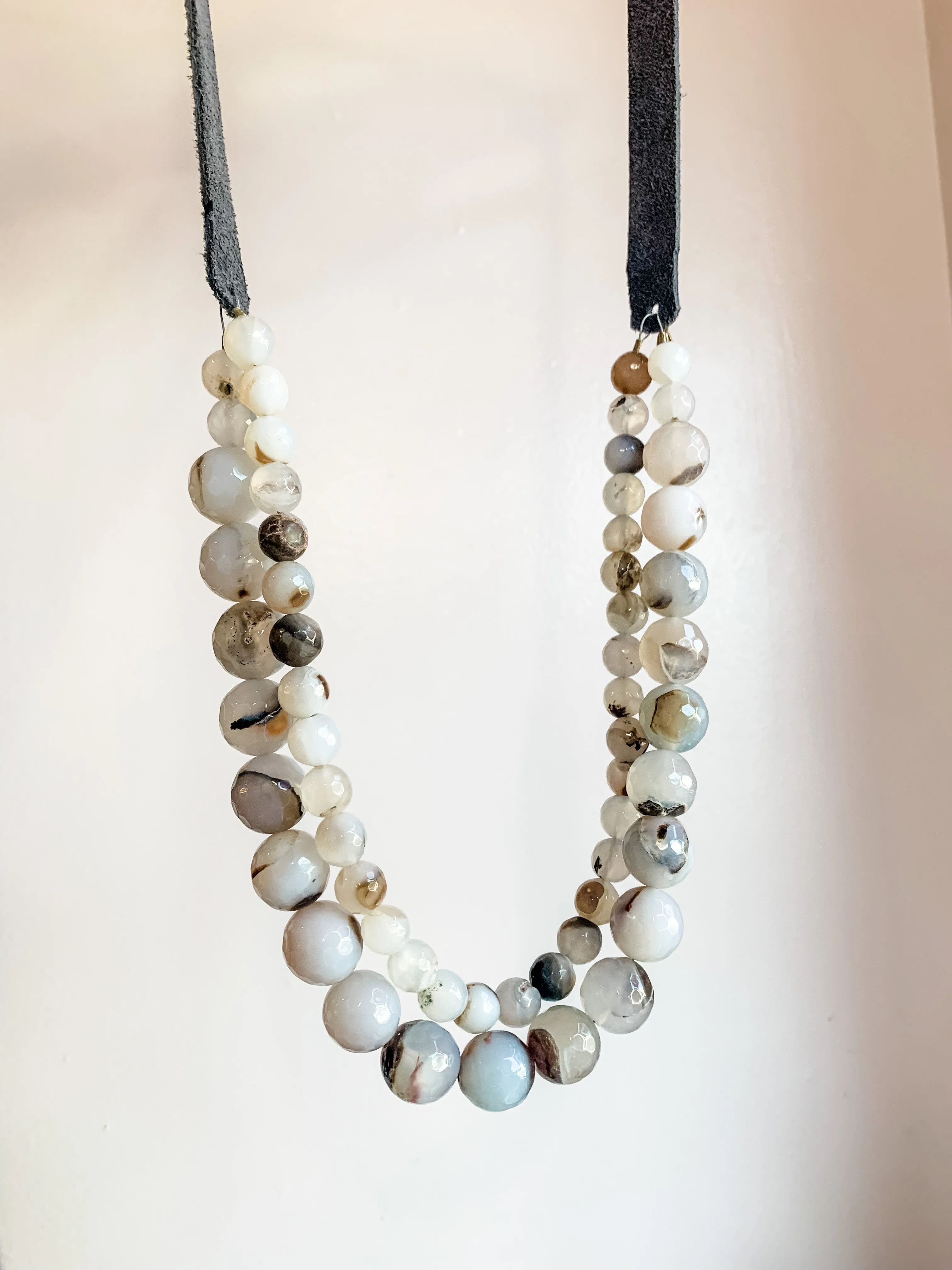 Gray Agate Layered Necklace