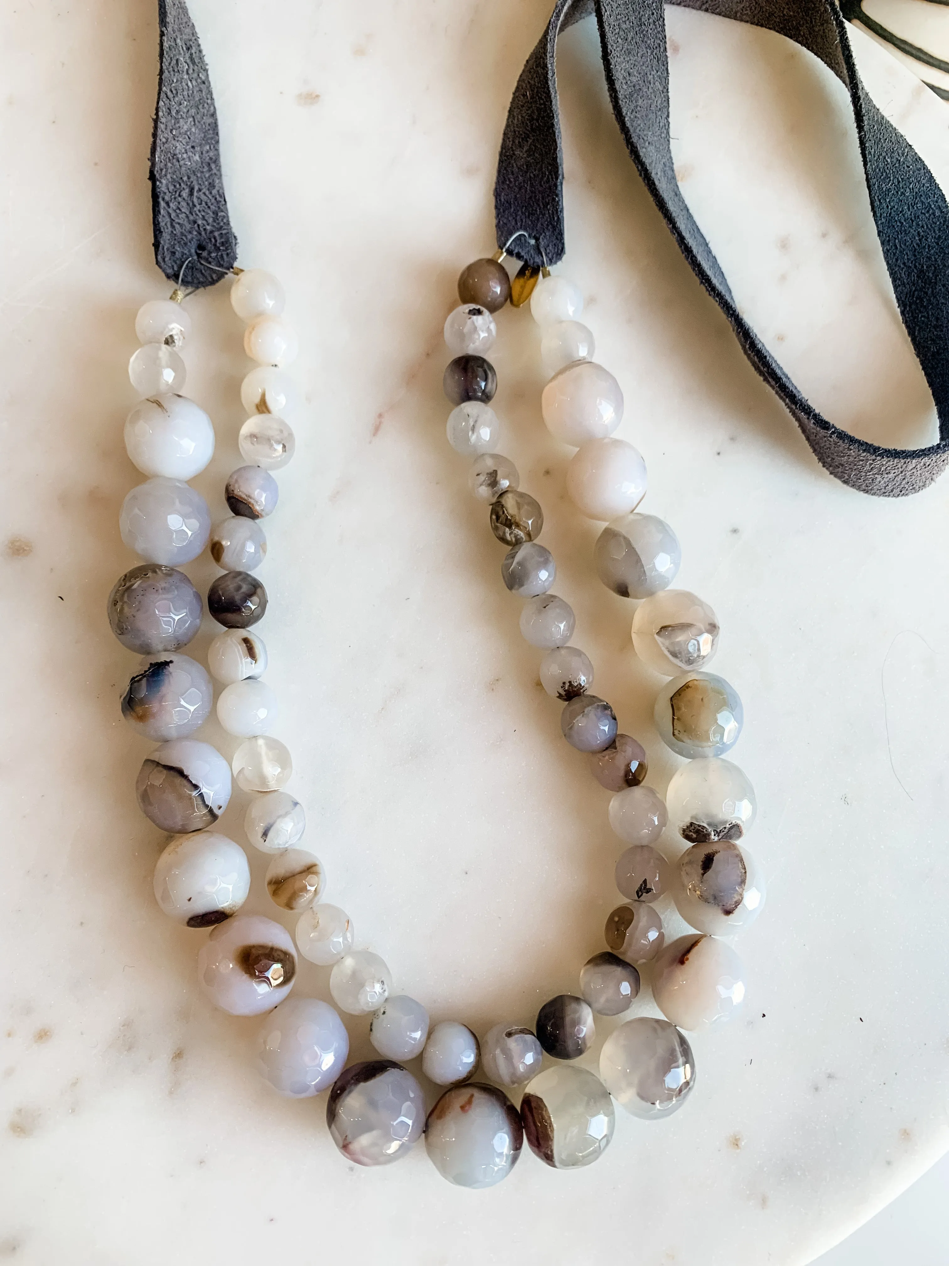 Gray Agate Layered Necklace