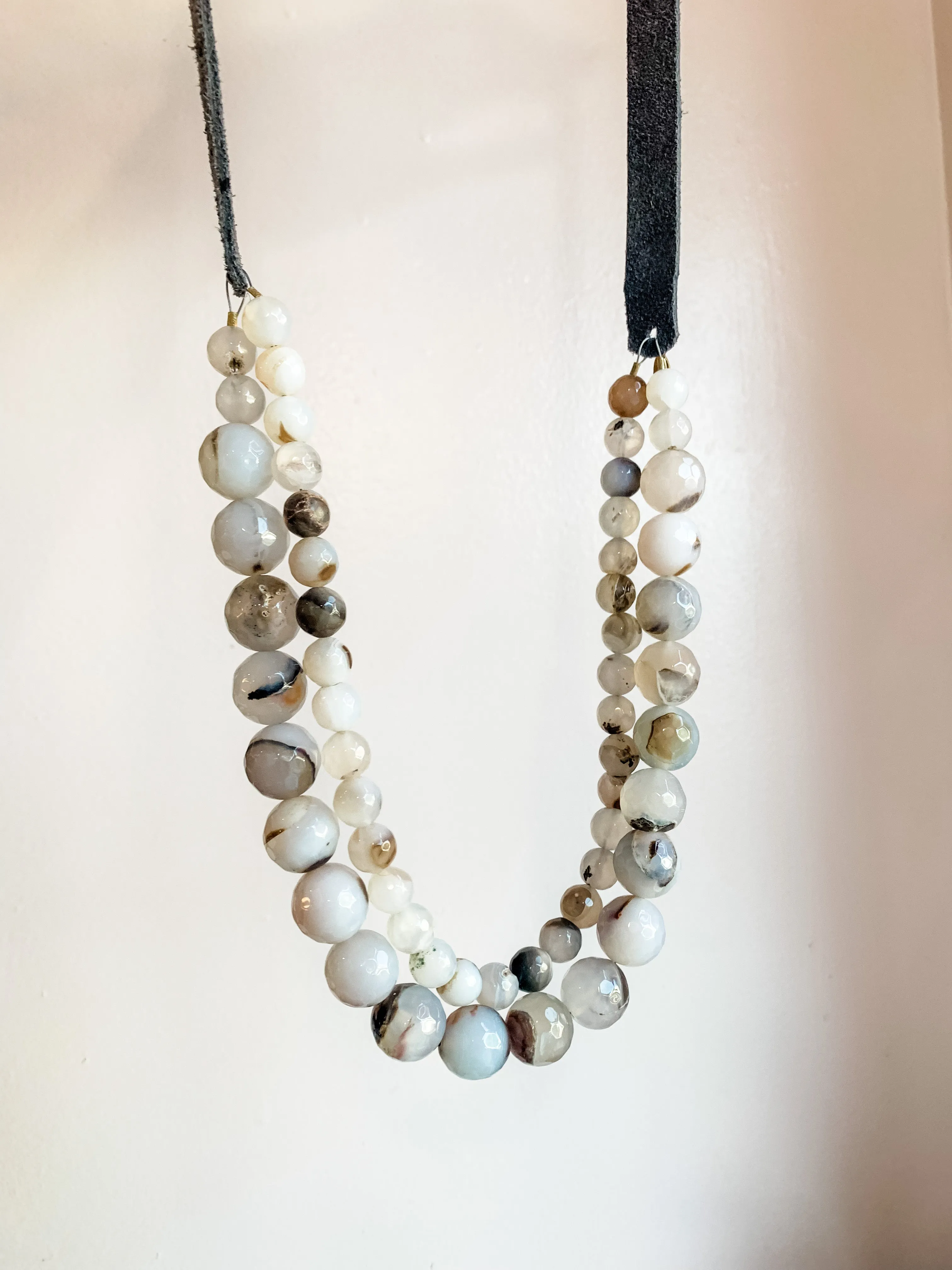 Gray Agate Layered Necklace