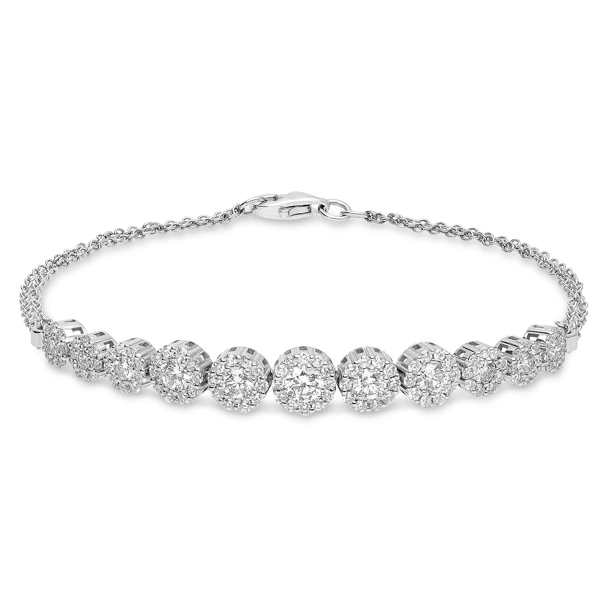 Halo Circle Tennis Bracelet - 2.46 Carat