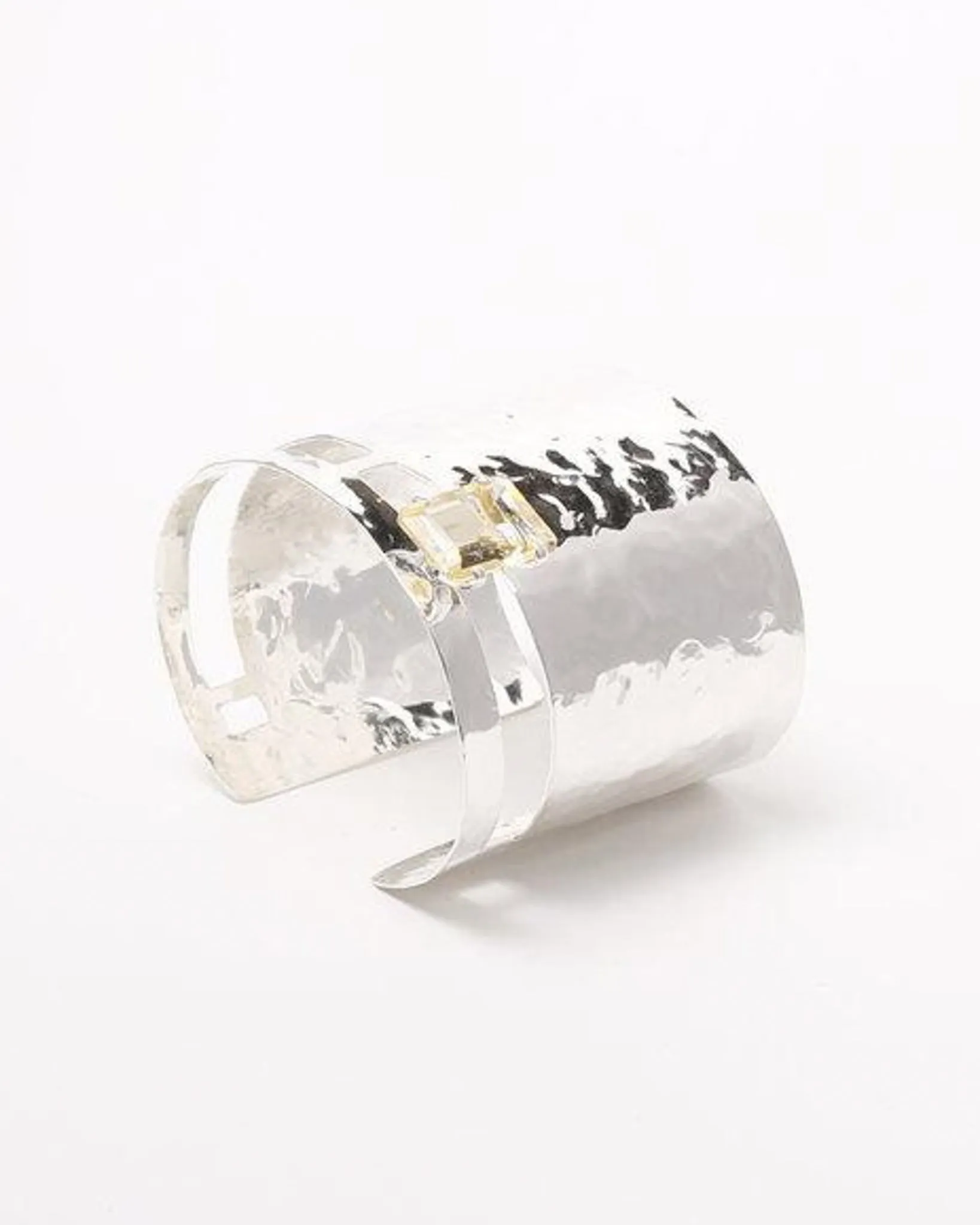 Hammered Cuff in Citrine