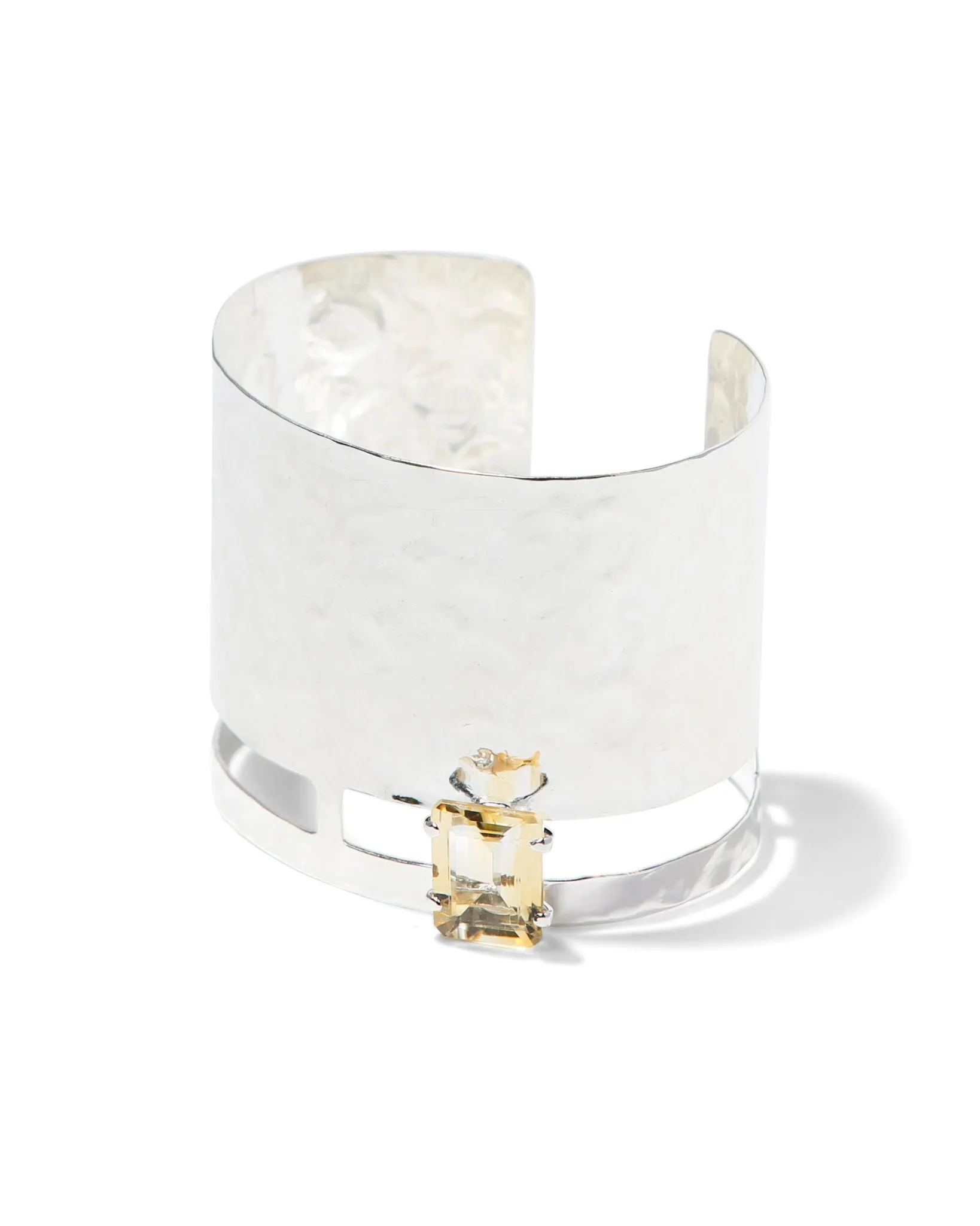 Hammered Cuff in Citrine