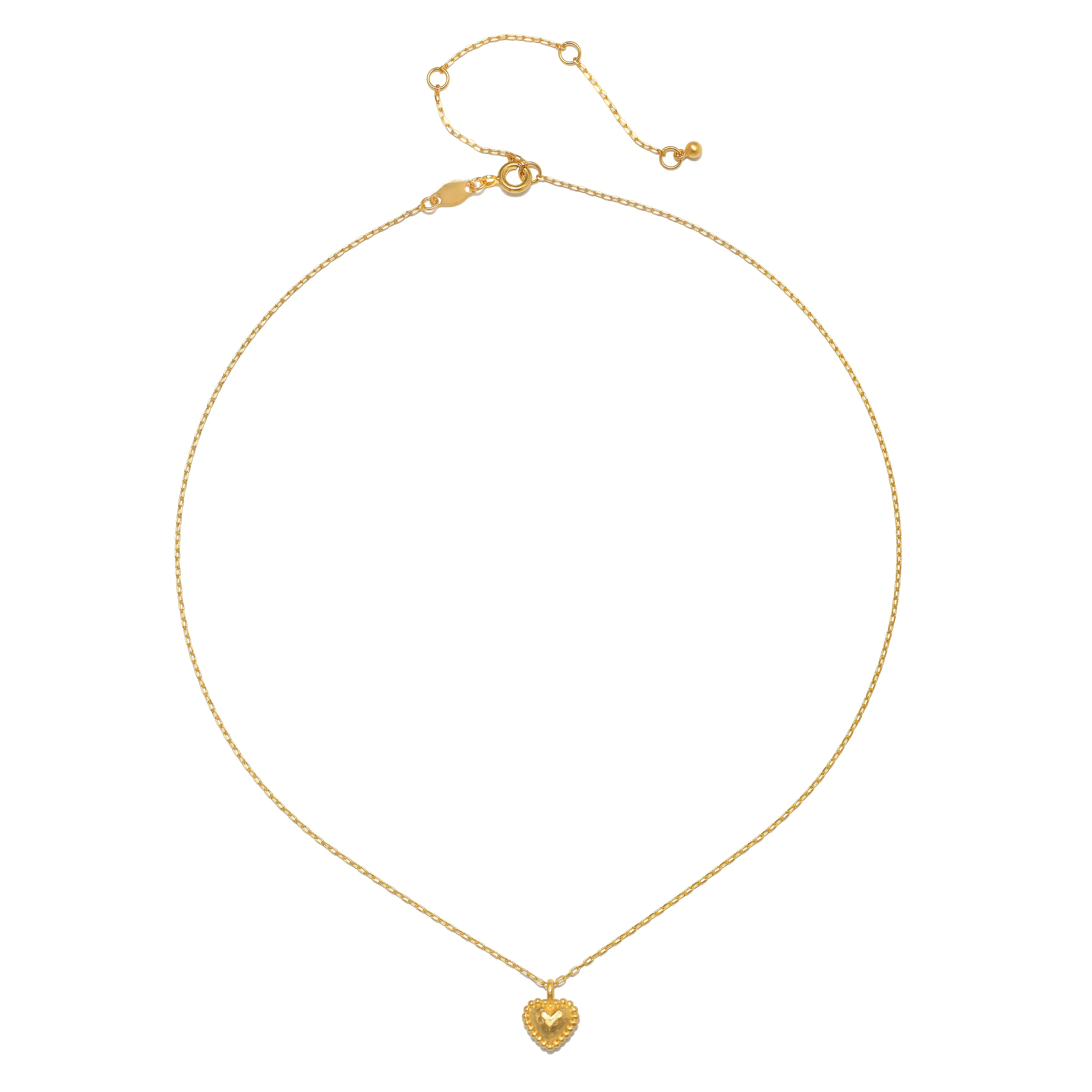 Hammered Dot Heart Pendant Necklace