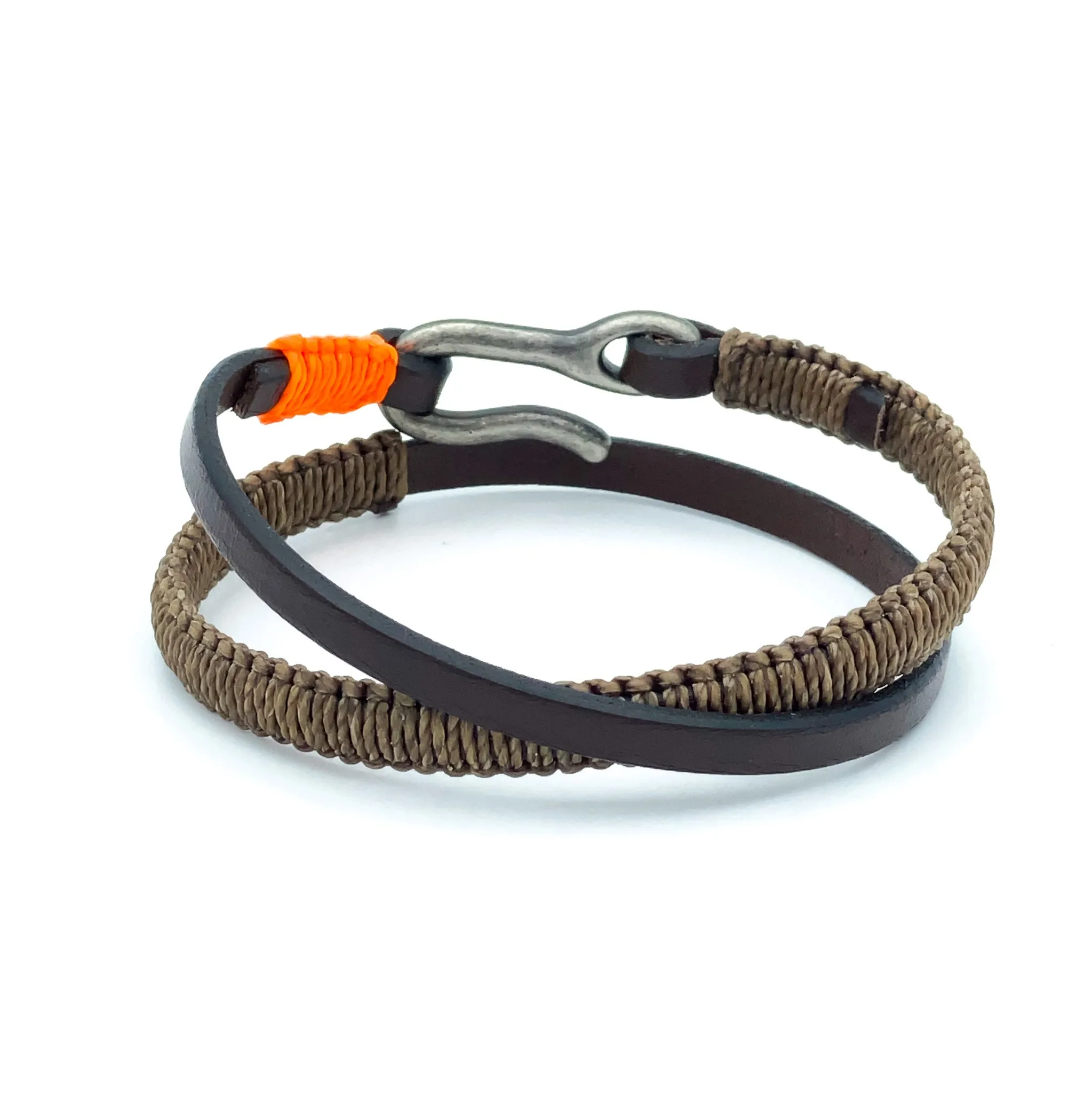 Hand-knotted Leather Double Wrap