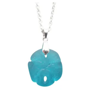 Handmade in Hawaii, Sand dollar sea glass necklace ,Beach glass necklace, gift box, Beach sea glass jewelry.