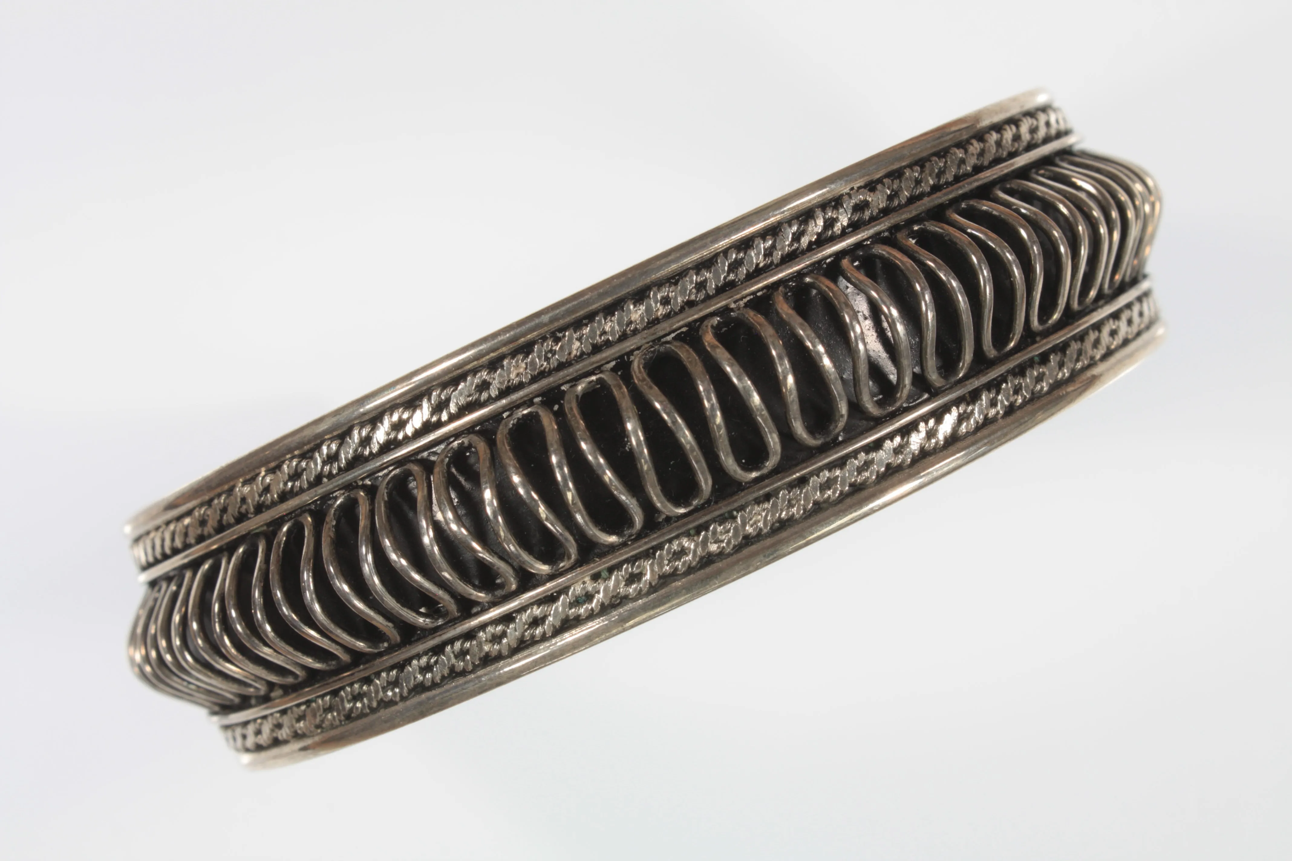 Handmade Wide Sukawati Lace Sterling Silver Cuff Bracelet! 30g