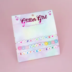 Happiness Bracelets. Glitter Girl Set.