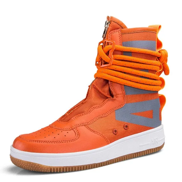 Harajuku Off Women Casual Dad Sneakers White High Top Shoes Female Autumn Unisex Walking Cross-tied Shoes Zapatos Tenis Feminino