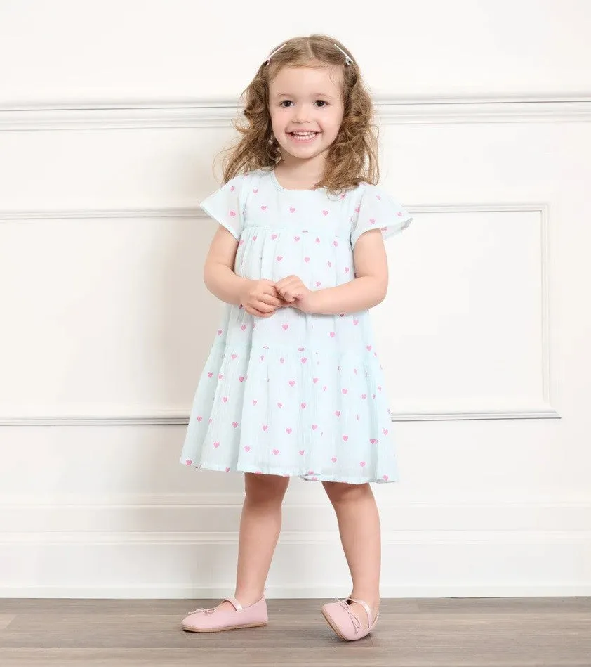 Hatley Little Hearts Woven Puff Dress