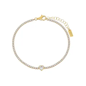 Heart Bezel Thin Tennis Bracelet