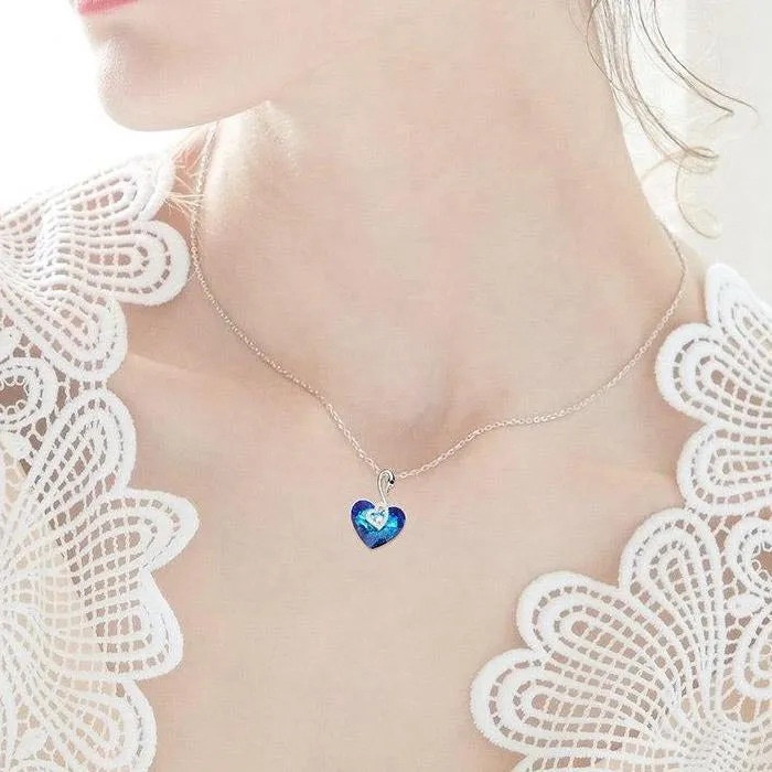 Heart Shaped Blue Swan Necklaces