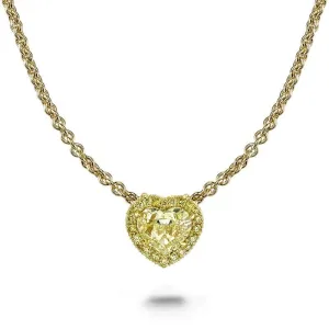 Heart Shaped Yellow Diamond Necklace