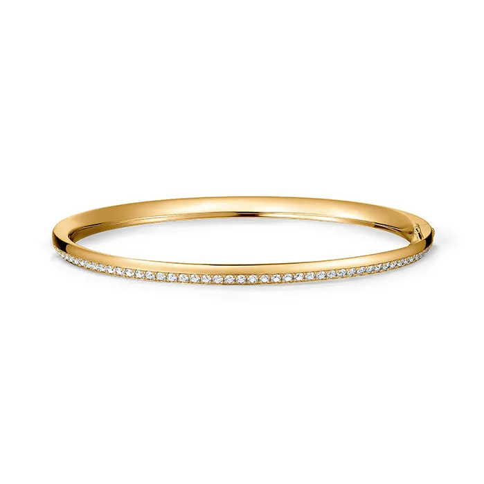 Hearts On Fire Barre 18K Yellow Gold Diamond Pave Bangle Bracelet