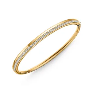 Hearts On Fire Barre 18K Yellow Gold Diamond Pave Bangle Bracelet