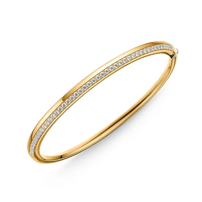 Hearts On Fire Barre 18K Yellow Gold Diamond Pave Bangle Bracelet
