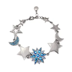 HEMATITE STAR BLUE CRYSTAL BRACELETS #200HT2101 (5A2)