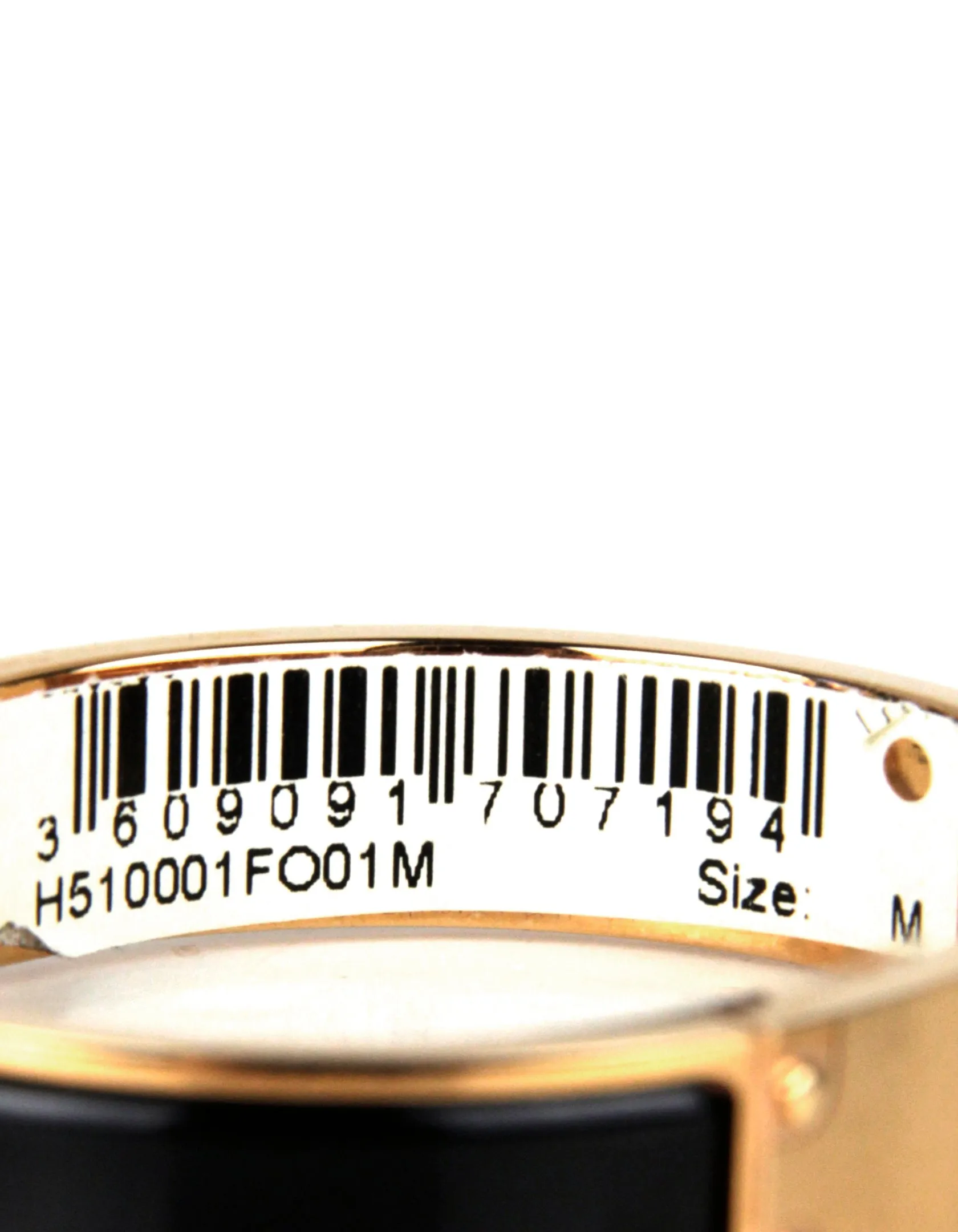 Hermes NEW Black/ Rose Gold Narrow Hinged Bracelet sz M