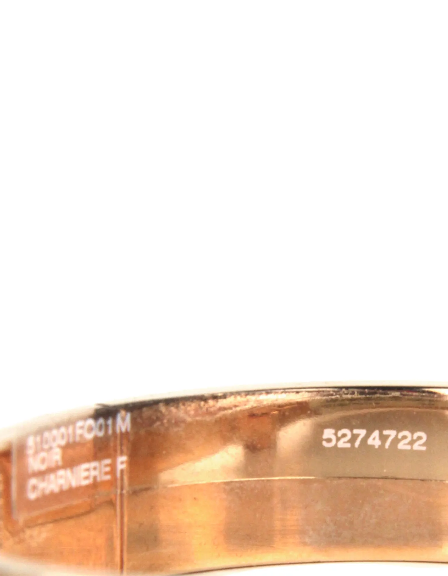 Hermes NEW Black/ Rose Gold Narrow Hinged Bracelet sz M