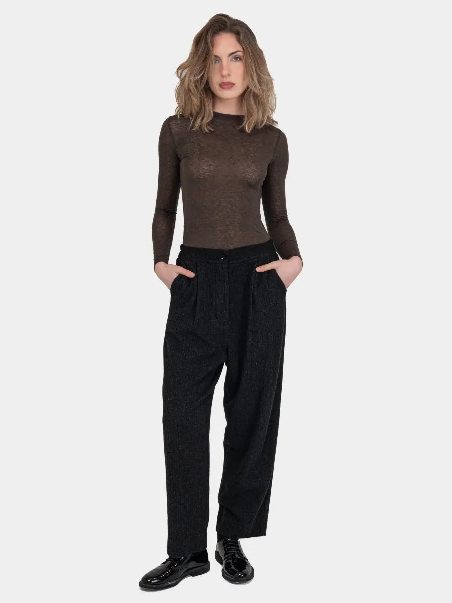 Herringbone Palazzo Trousers