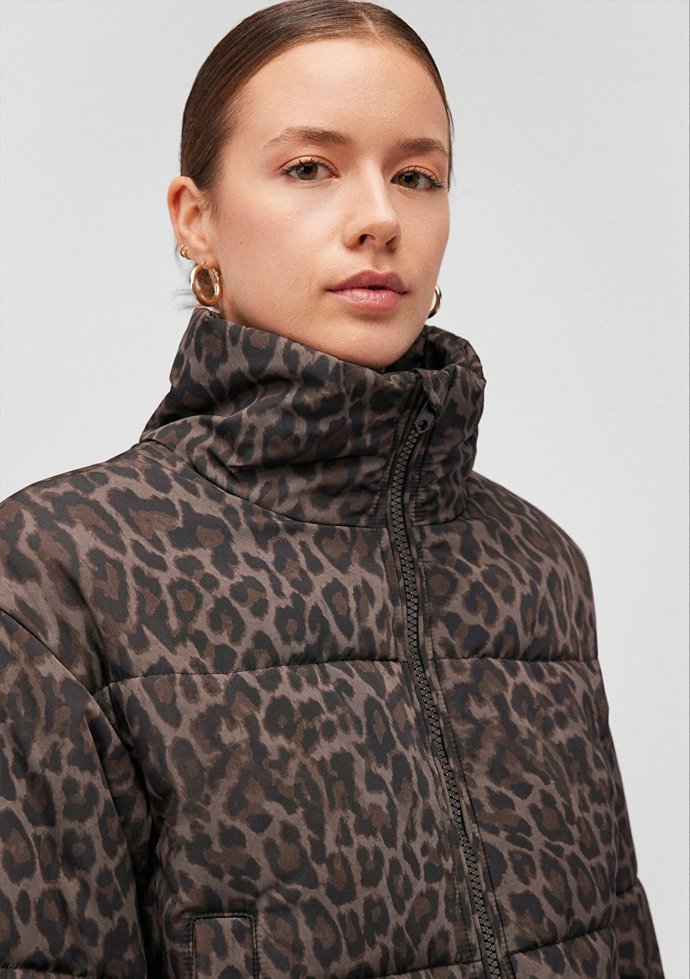 High Collar Brown Jacket