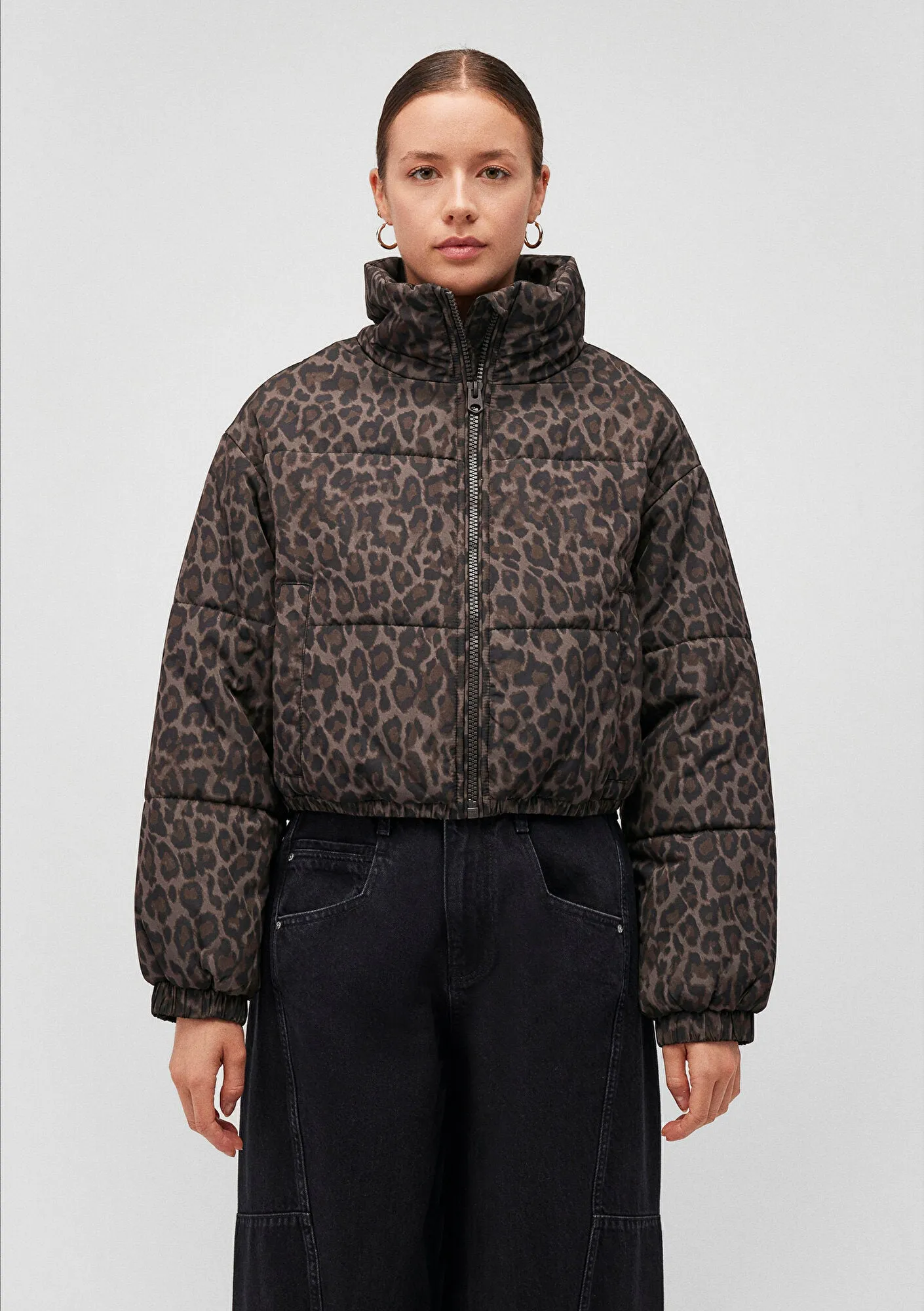 High Collar Brown Jacket