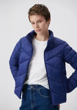 High Collar Red Puffer Jacket