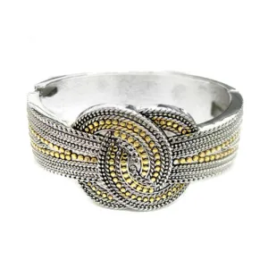 HINGED BRACELETS #HB2751PLUS_2TONE (QF1/14TH FL SR-LINE 1 LEFT)