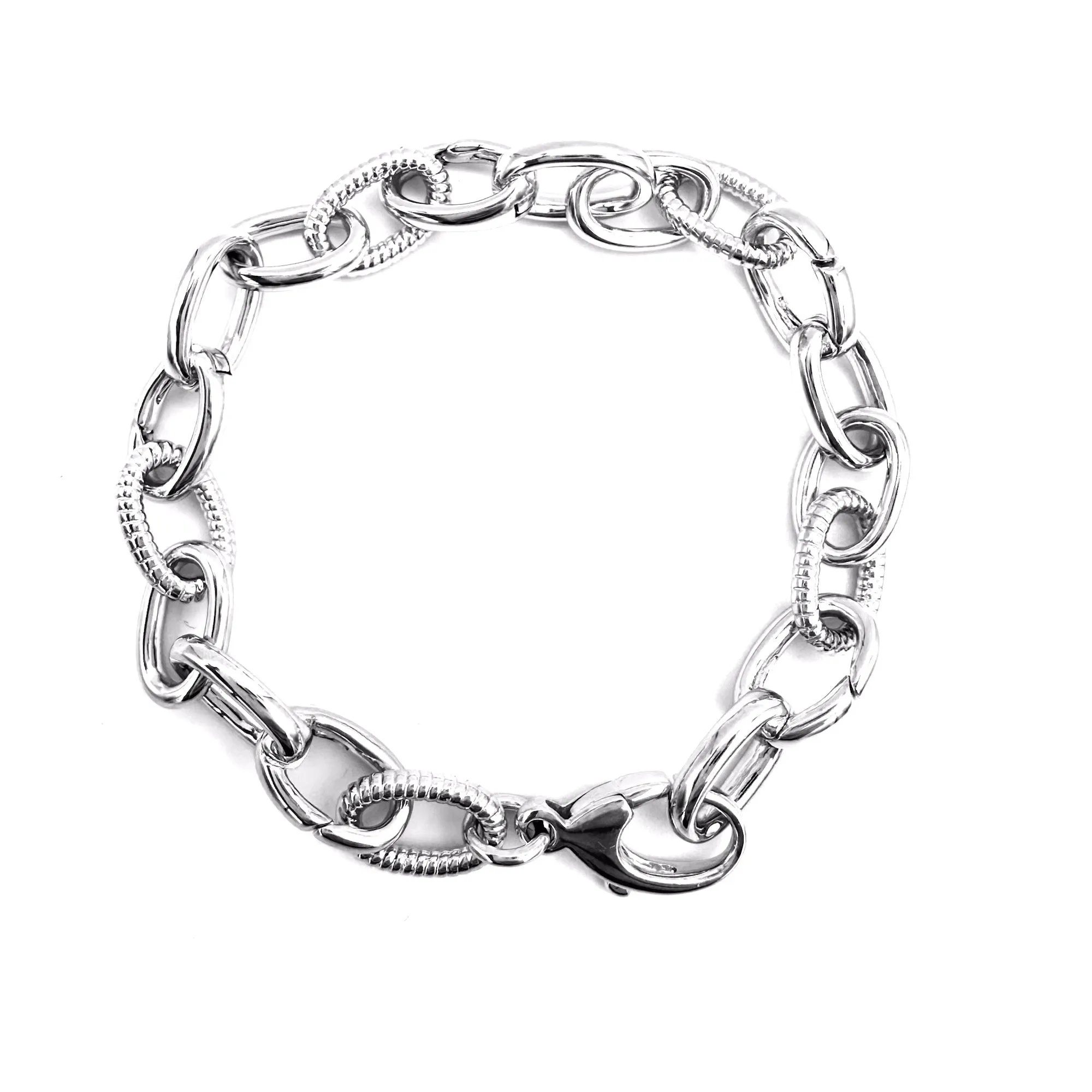 Hinged Link Charm Bracelet, 7.5"L