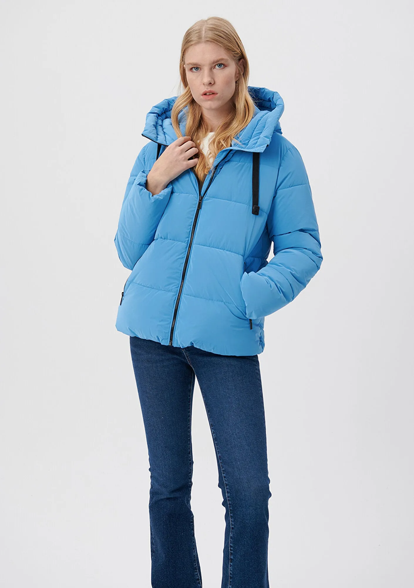 Hooded Blue Puffer Jacket