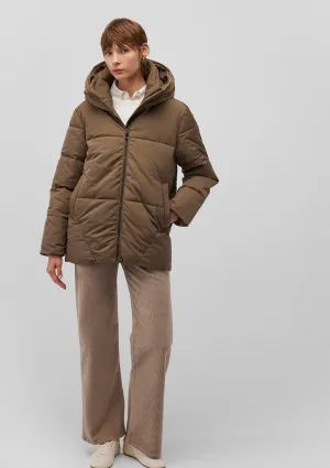Hooded Brown Puffer Jacket