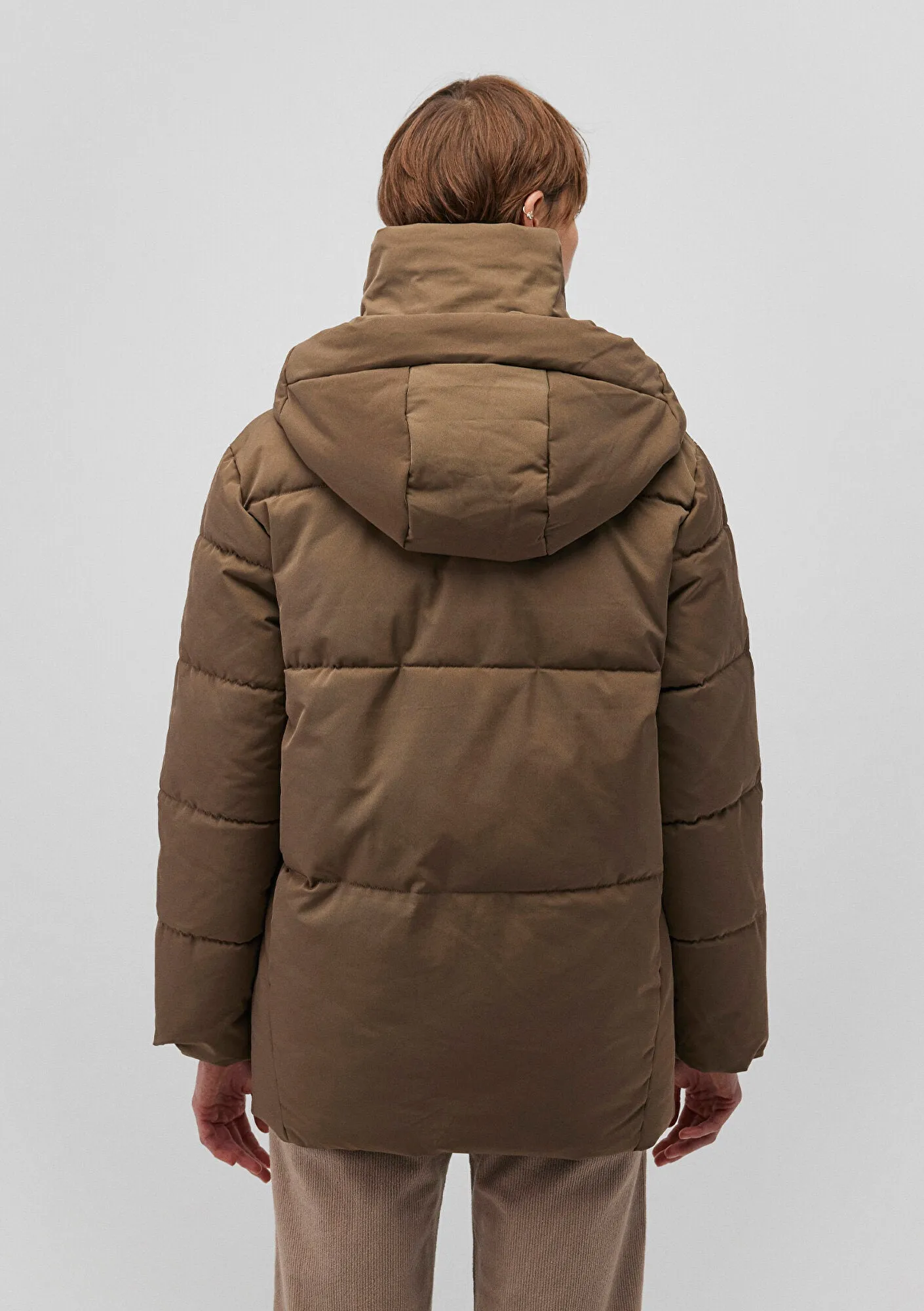 Hooded Brown Puffer Jacket