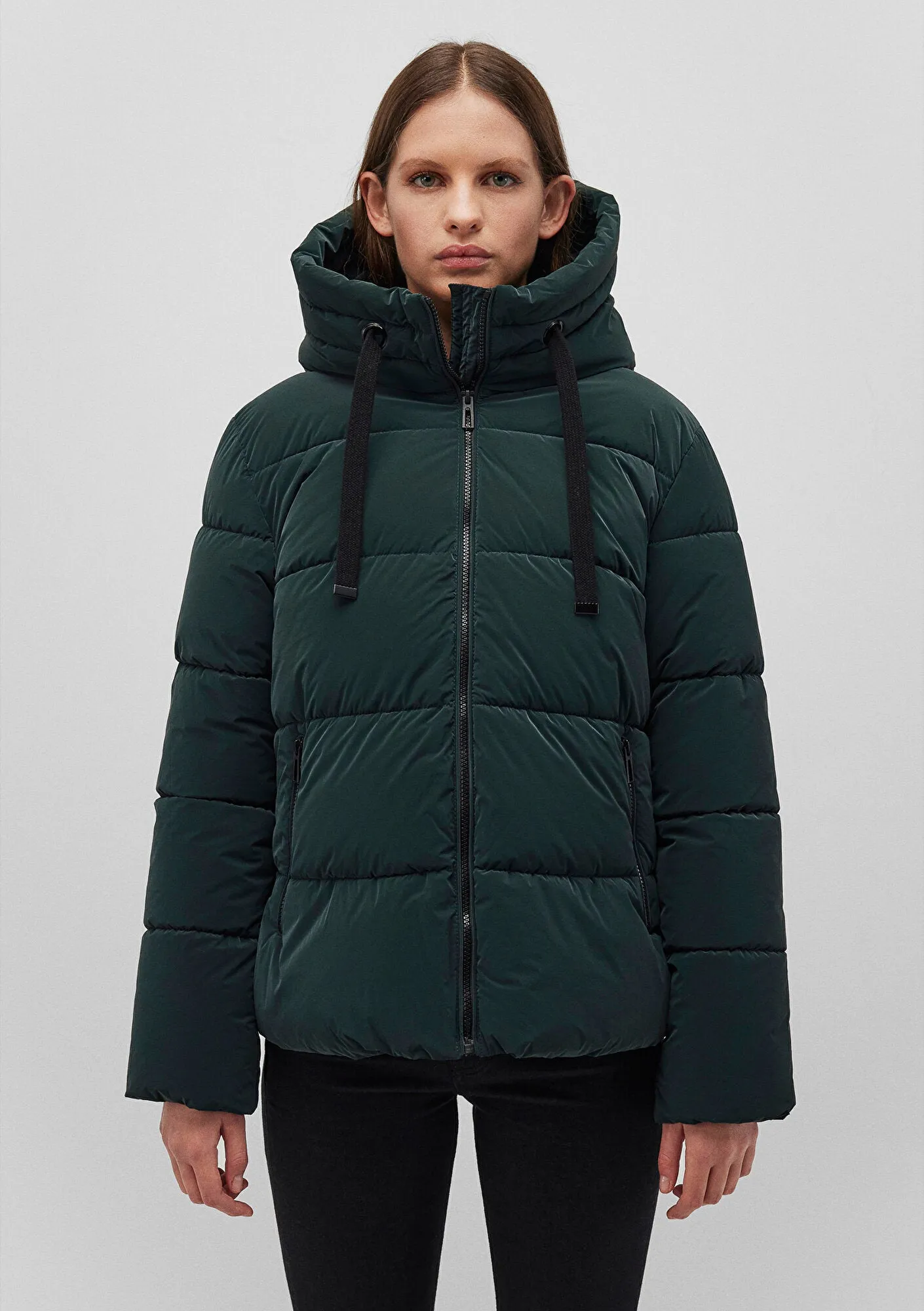 Hooded Green Puffer Jacket