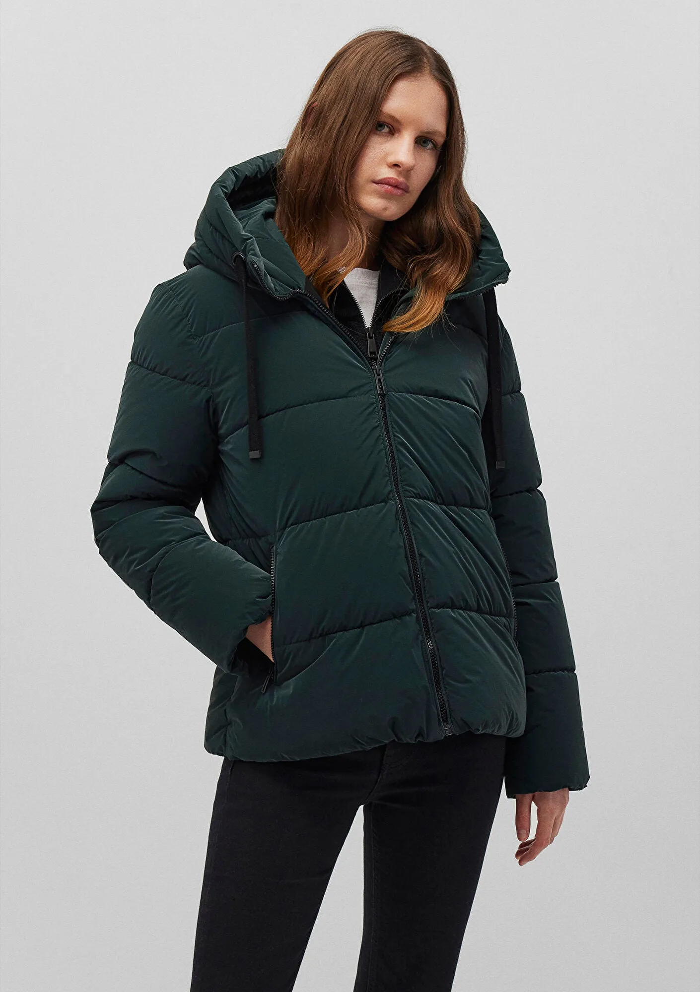 Hooded Green Puffer Jacket