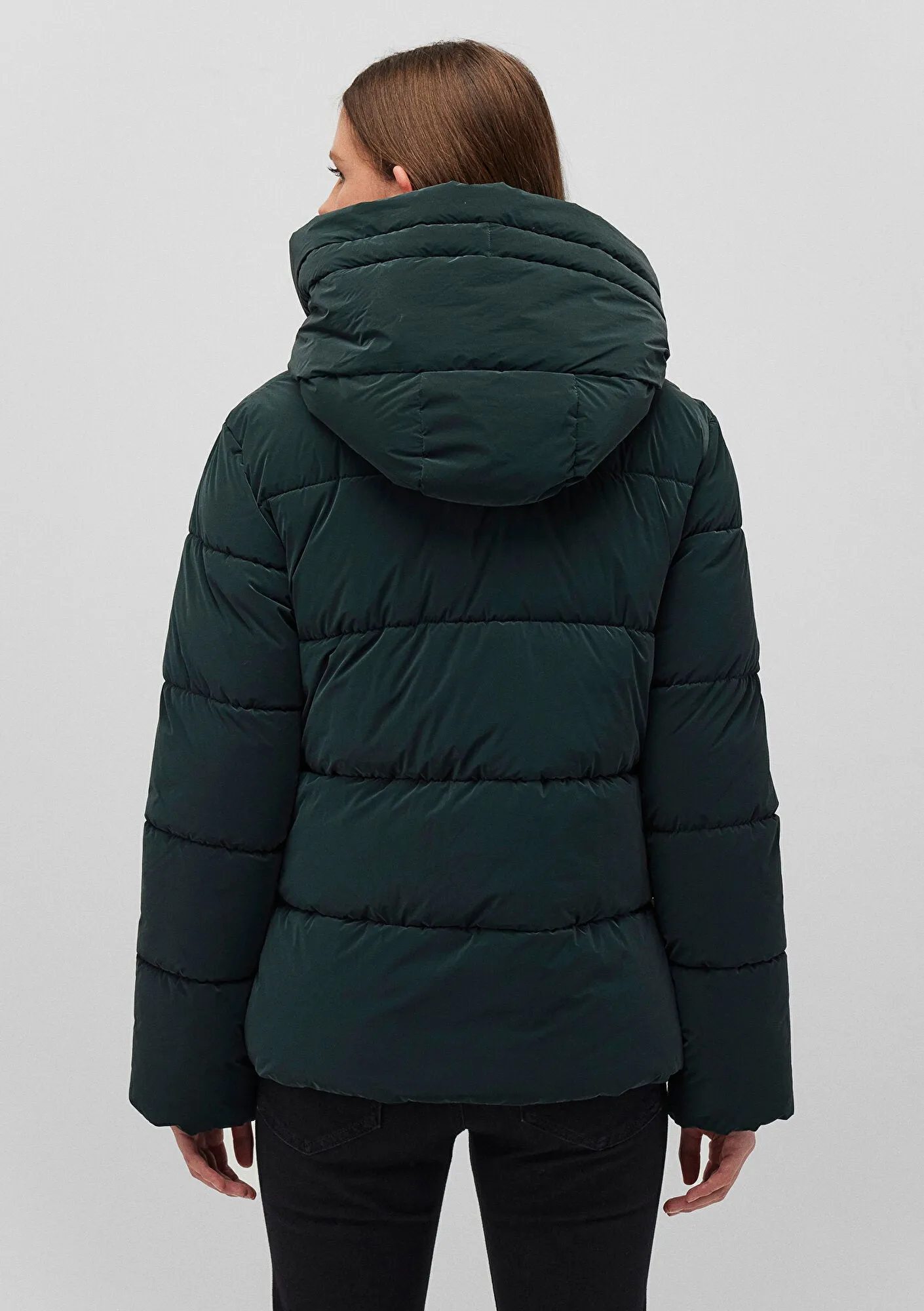 Hooded Green Puffer Jacket
