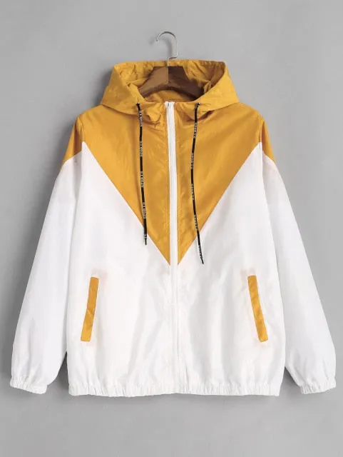Hooded Two Tone Windbreaker