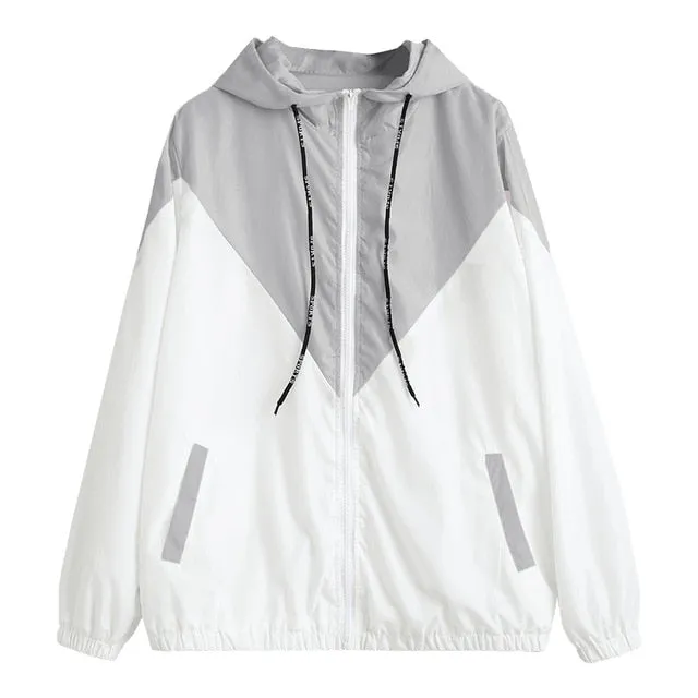 Hooded Two Tone Windbreaker