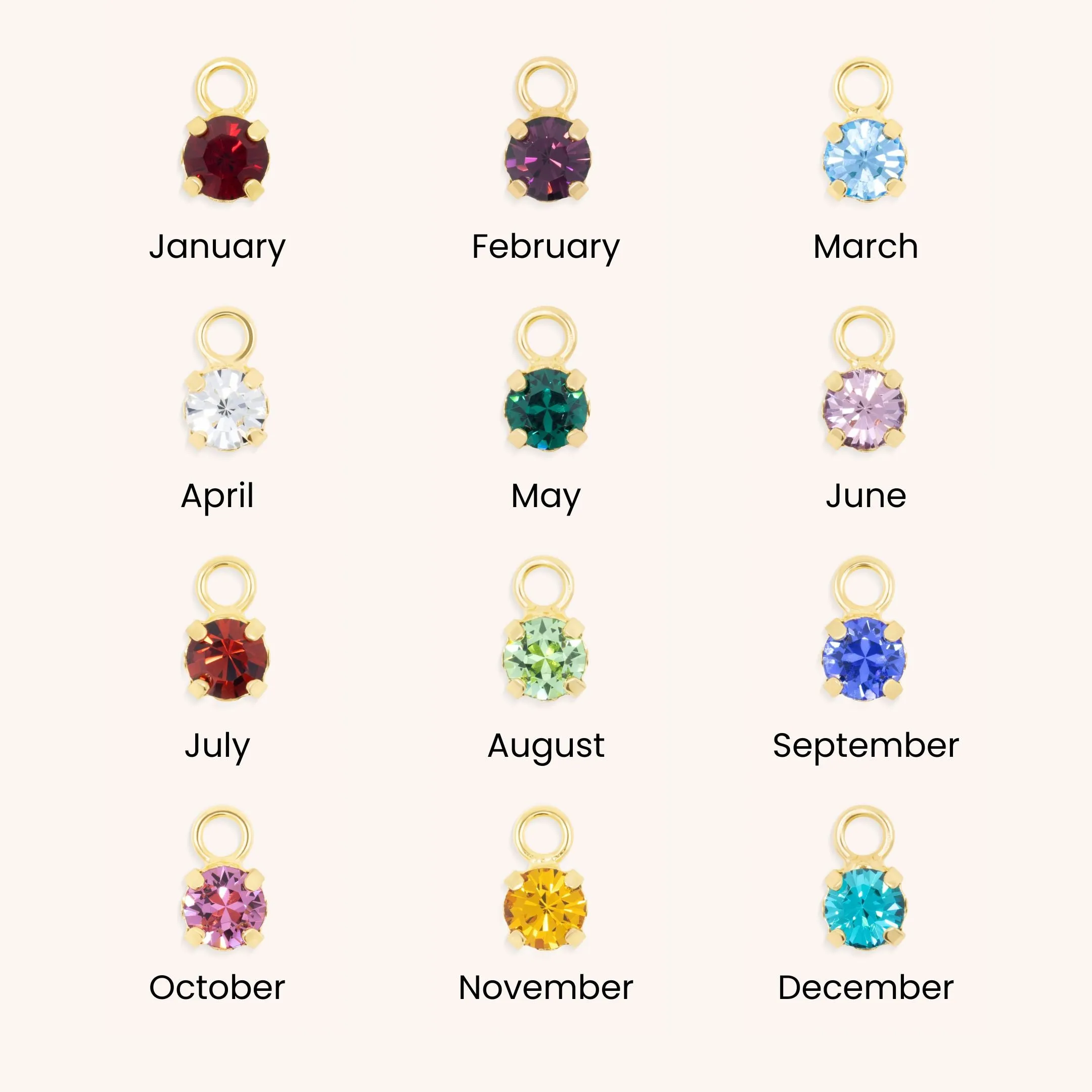 Hourglass Heart & Birthstone Snake Chain Necklace, Gold