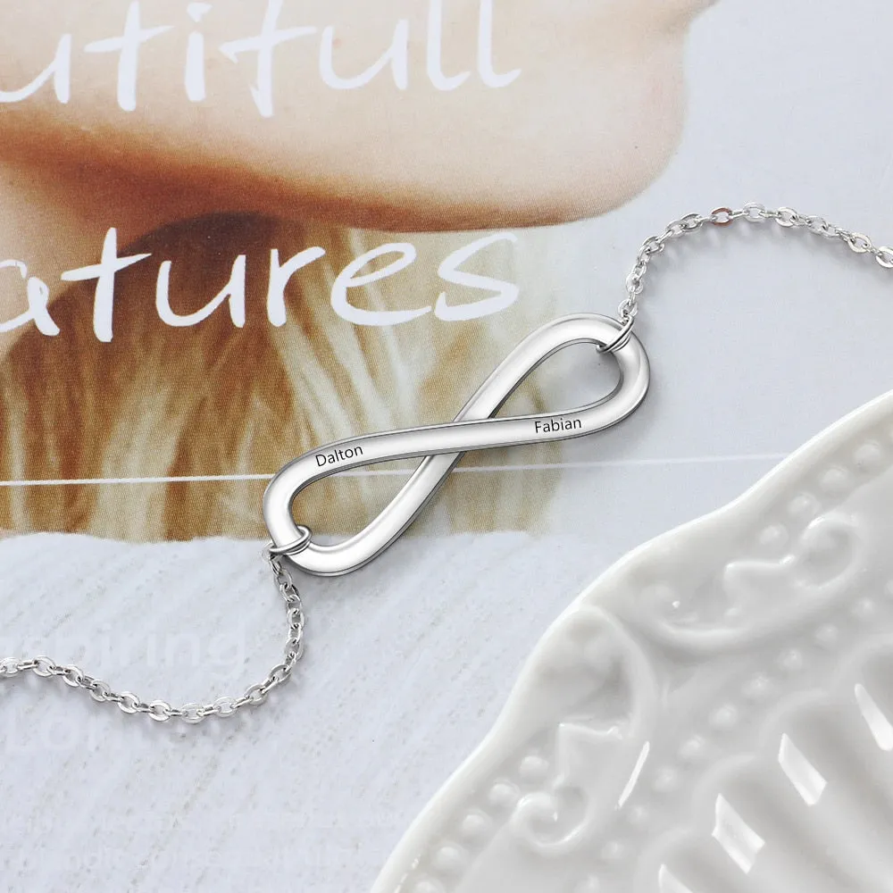 Infinite Engrave Name Necklace Silver