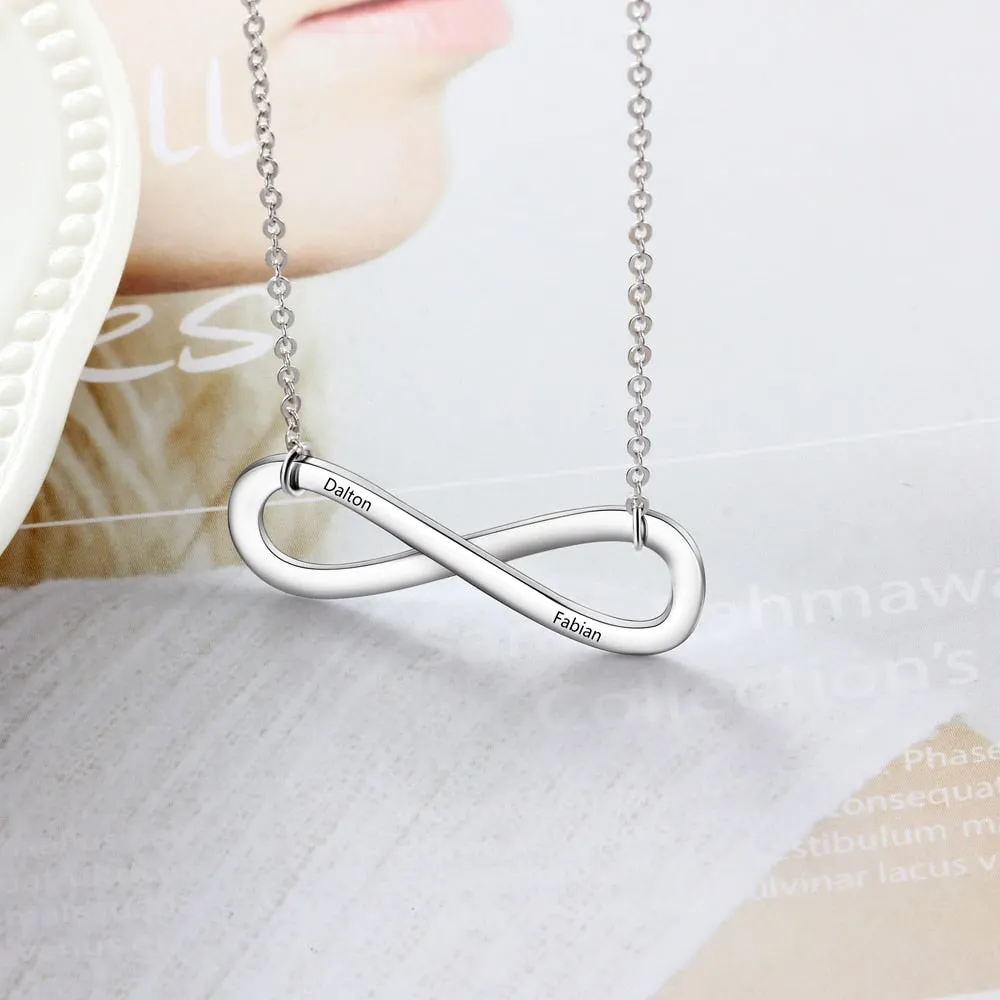 Infinite Engrave Name Necklace Silver