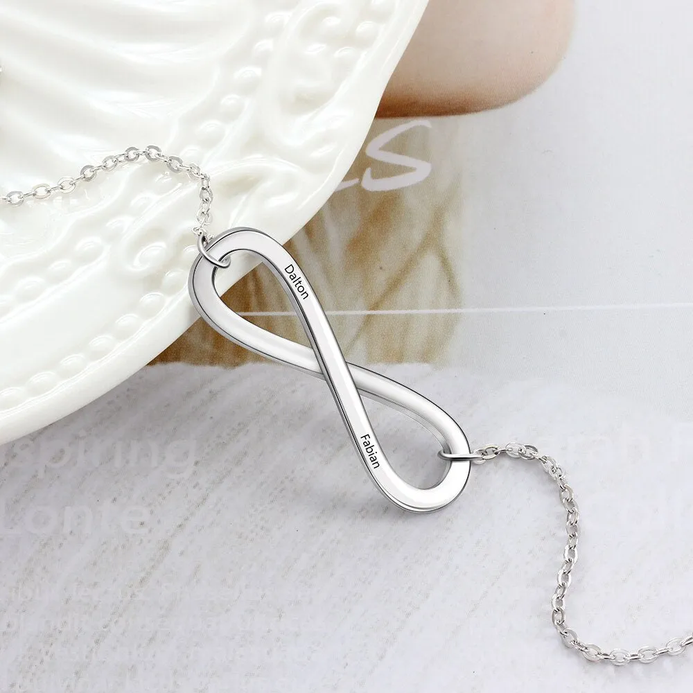 Infinite Engrave Name Necklace Silver
